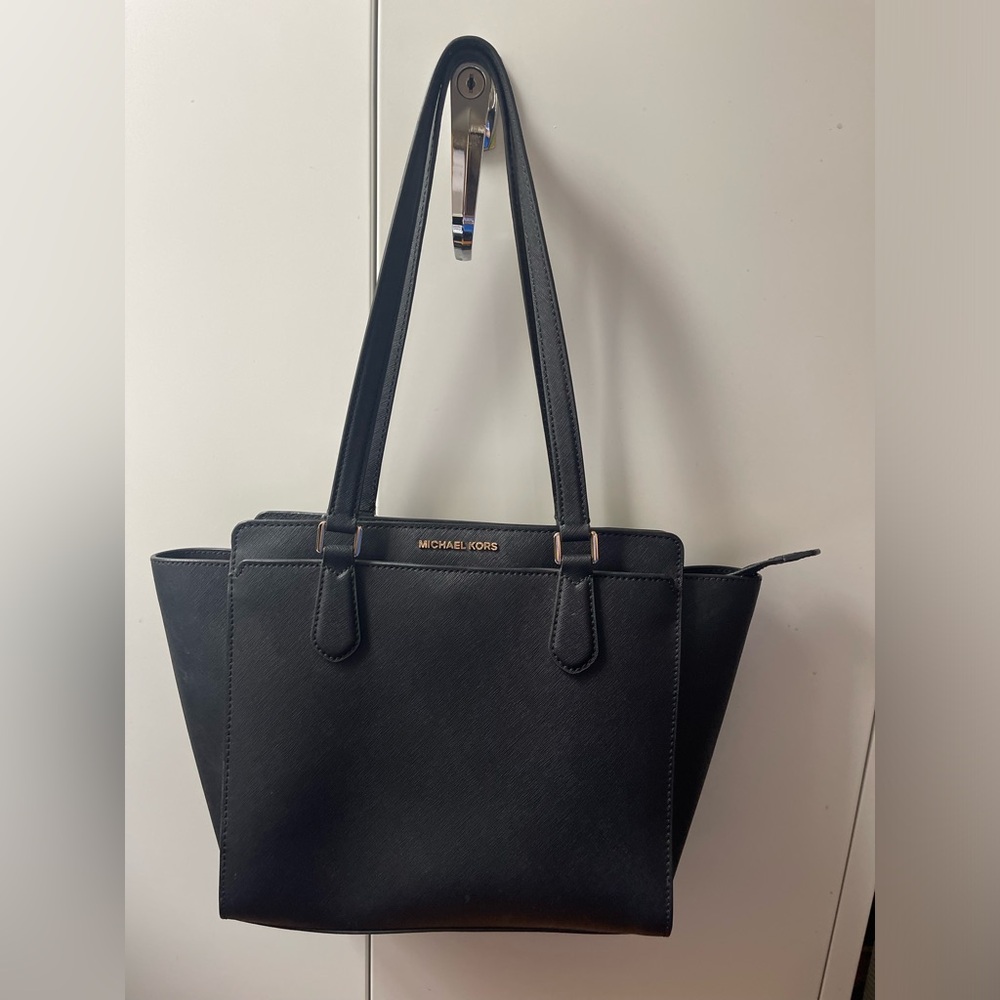 Michael Kors Black Leather Saffiano Large Tote Bag